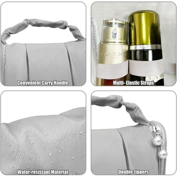 Wash Bag Women, Hanging Toiletry Bags Travel Accessories Cosmetic Bag Color  Waterproof(gray)