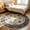 Cyan, variant on Round Rugs Vintage Print Low Pile Non-slip Circle Carpet Indoor Area Rug for Living Room Nursery, 5ft, Cyan