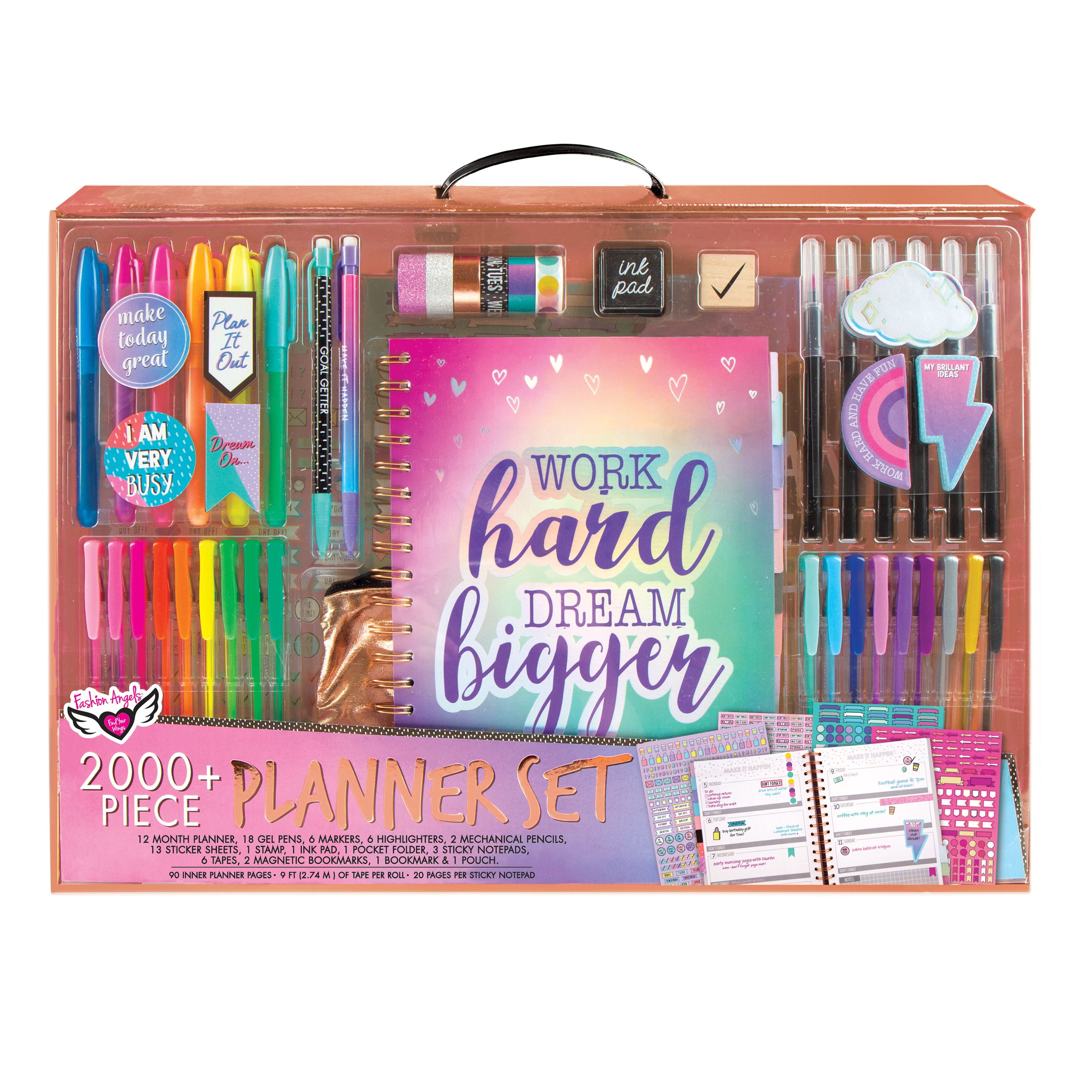Work Hard Dream Bigger 2000+pc Undated Planner Set Holiday Gift Bundle