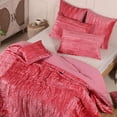 thumbnail image 2 of DecorAvenue Ultra-Luxe Crushed Velvet Duvet Cover Set, Boho Bedding Comforter Donna Cover Set, Full / Double Size 3 Pieces Set 1 Comforter Cover and 2 Pillow Shams Pink Color, 2 of 6