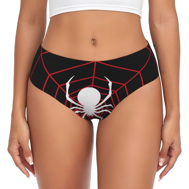 Fotbe Spider On The Web Calzones Estampados para Mujer – Ropa Interior de Algodón, Cómoda, Suave y Elástica-Large