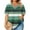 Green, variant on Women's Plus Size Tops Cross Front V Neck Striped T-shirt Casual Loose Short Sleeve Summer Top Blouses Red 4XL