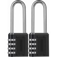 thumbnail image 1 of Combination Padlock Set of 2 - Anti-Rust 4 Digit Padlock - Weather Resistant - Ideal for School Locker Rooms, Gym, Cabinets, Tool Boxes, etc., 1 of 5