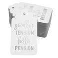 thumbnail image 1 of Inkdotpot Real Silver Foil Good Bye Tension Hello Pension Retirement Tags Favor Hang Paper Tags 100 Pcs, 1 of 6