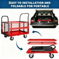 thumbnail image 4 of Platform Truck Cart with Cage,6-in-1 Multi-Purpose Flatbed Cart with 4 Wheels,Foldable Hand Truck,1800 Load Capacity,Heavy Duty Flat Bed Carts for Grocery, Laundry, Garage, Warehouse, 4 of 7