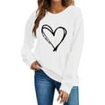 thumbnail image 5 of Juebong Women's Valentine's Day Raglan Pullover Sweater Crewneck Heart Letter Sweatshirt Cricket Boyfriend Blouses Tops for Leggings,White shirts for women,XL, 5 of 5