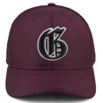 thumbnail image 2 of Daxton Premium Mid Profile Hat Semi Curved Visor Burgundy Cap White Black Gothic Embroidered, Letter G, 2 of 4
