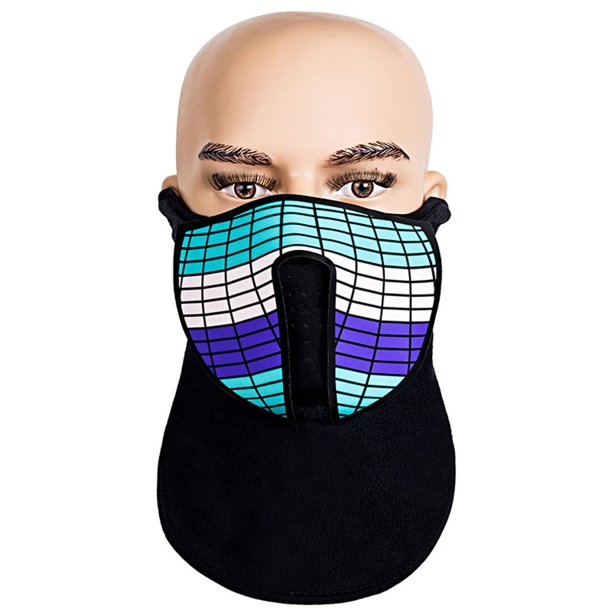 Máscara de Halloween, disfraz, fiesta, cosplay, broma, cubierta facial, LED, rave