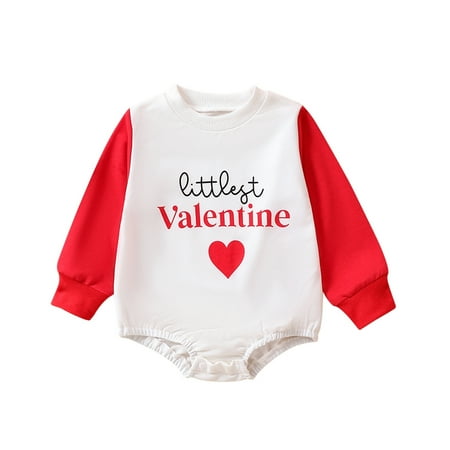 

Guang Cong Baby Boys Romper Bodysuits Toddler Oversized Crewneck Pullover Romper Valentines Day Outfit Sizes 3-6 Months