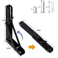 thumbnail image 4 of AUTOHJ Folding Shelf Brackets - 10 Inch 4 Pcs Heavy Duty Metal Collapsible Triangle Shelf Bracket, DIY Wall Mounted Foldable Shelf Bracket, Space Saving for Bench Table, 4 of 4