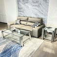 thumbnail image 4 of Modern Living Room Coffee Table, Double-layer Tempered Glass, Stainless Steel, Industrial Style, & Easy To Clean And Assemble Table With Chic For Home Office,, 4 of 5