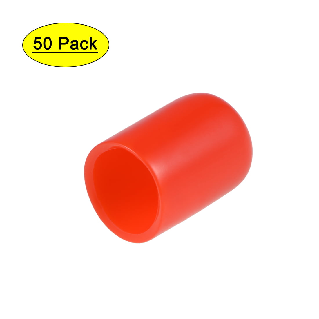Screw Thread Protectors 7mm ID 15mm Length Round End Cap Cover Red 50pcs 