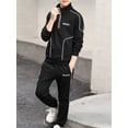 thumbnail image 4 of iiniim Kids Boys Two Pieces Tracksuits Sweat Suit Long Sleeve Pullover Sweatshirt Sweatpants Activewear Black 10-11, 4 of 7