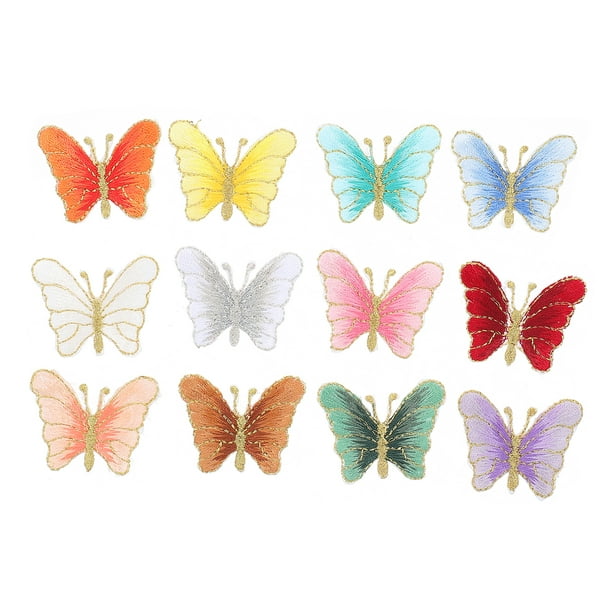 12 unids mariposas delicadas parches Ropa mariposas decorativas coser parches