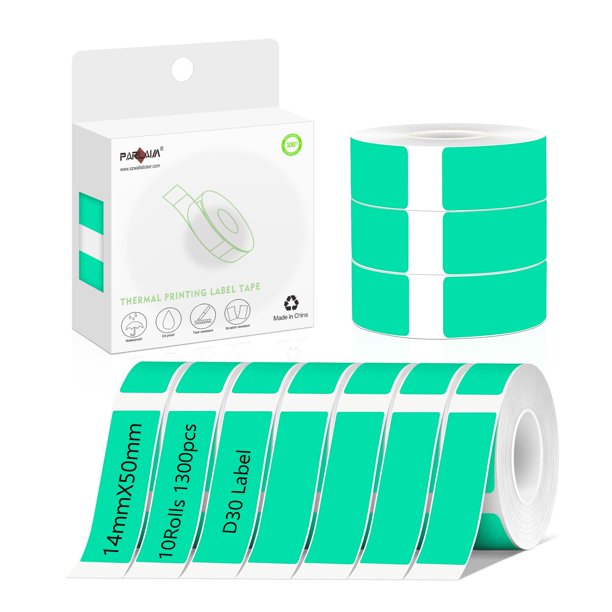 PARLAIM Large 3x5 Inch Aqua Color Coding Labels - 250 Permanent Stickers Per Roll, For Inventory & Moving