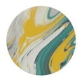thumbnail image 2 of Awypu  Green Marble Ink Round Tablecloth with Elastic Edged Fitted Table Cloths Cover Mat Washable Polyester Spill Proof Table Covers for Indoor outdoor Dinning Patio Table White, 2 of 7