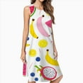 thumbnail image 2 of Colorful Summer Fruit Pattern Design Dress Loose Women'S Dress Beach Dresses With Pockets Dresses For Womens, 2 of 4