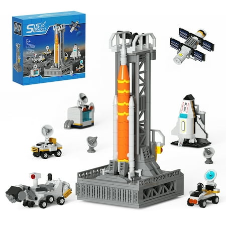 Space Launch Artemis SLS Rocket Building Blocks Set, Aerospace Building Kit with Heavy Transport Rocket Space Toys for Boys 6+