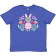 thumbnail image 3 of Inktastic Easter Scandinavian Bunny with Flowers Youth T-Shirt, 3 of 5