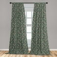 thumbnail image 4 of Ambesonne Floral Curtains, Botanical Minimalist Pattern, Pair of 28"x95", Laurel Green Pale Rose, 4 of 4