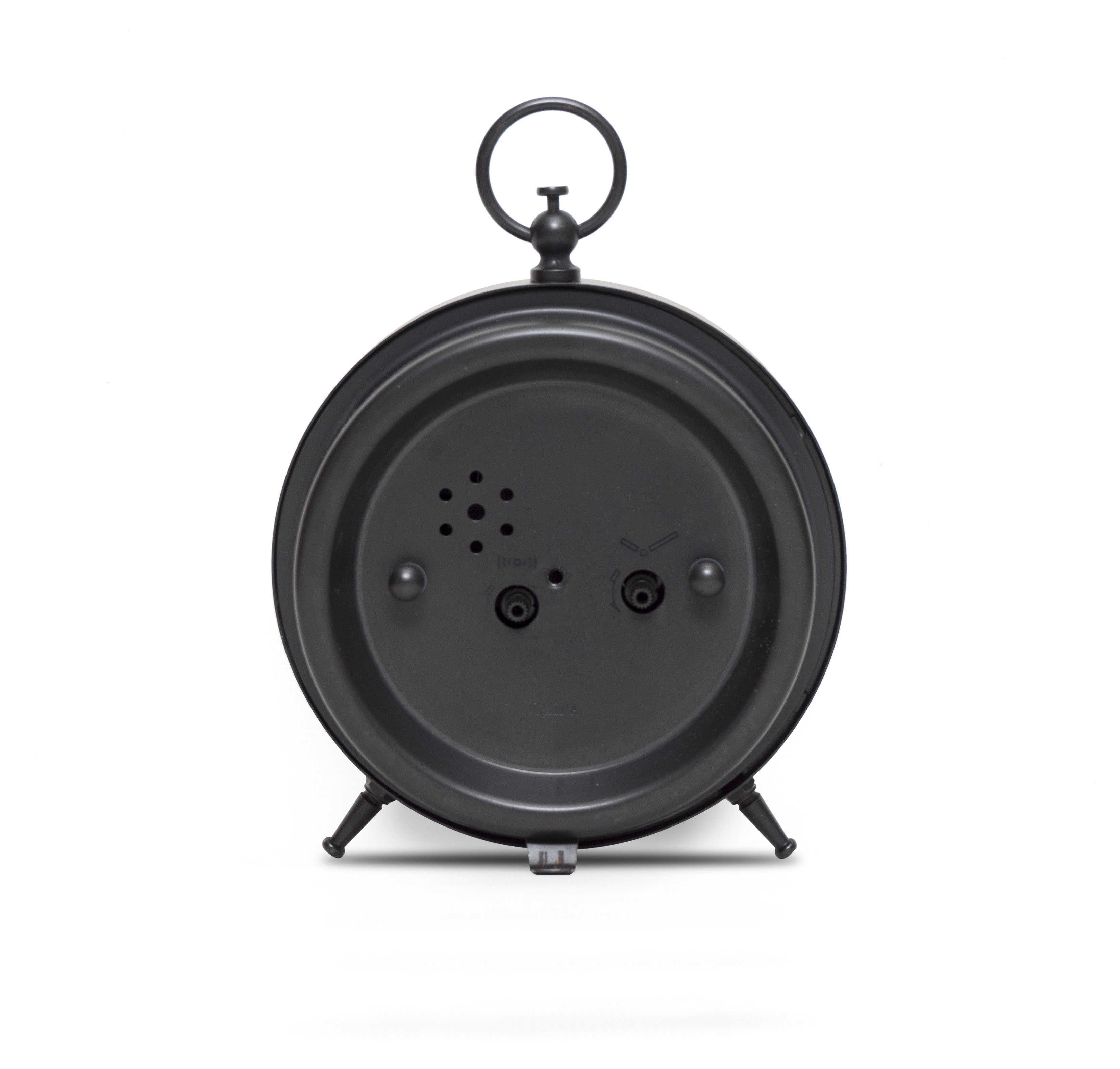 Crosley Metal Bronze Retro Style Analog QA Alarm Clock with Quiet Sweep Movement and Faux MOP Finial