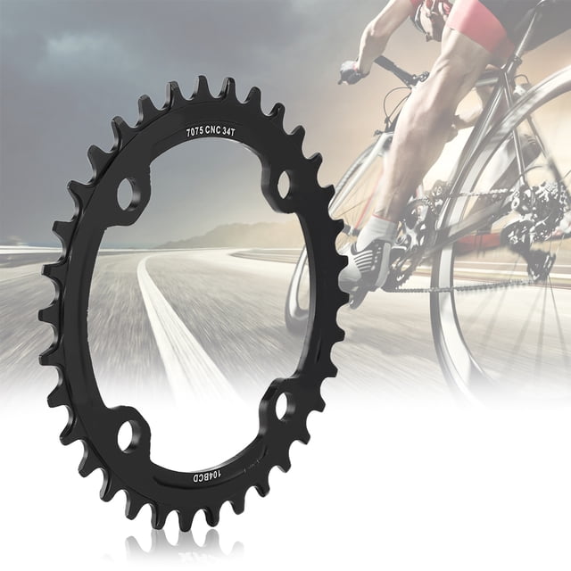 Bike Chain , BCD104 Aluminum Alloy Mountain Bike Single Crank Chain Standard Teeth Design for Bike Repair