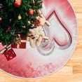 thumbnail image 5 of FMSHPON Valentine's Day Pink Love Interlocking Xmas Christmas Tree Skirt Stand Mat for Holiday Party Decoration Indoor Outdoor 48 inches, 5 of 6