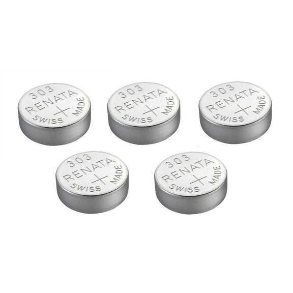 5 x Renata 303 Watch Battery Swiss Made Silver Oxide 1.5 v (SR44SW)
