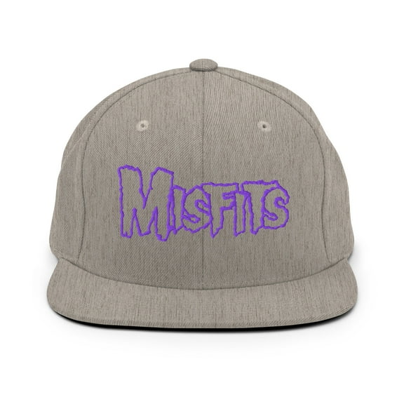Misfits - Purple on Gray Snapback HD Embroidered Hat