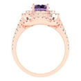 thumbnail image 4 of 1.8 ct Brilliant Round Cut Alexandrite 18K Rose Gold Halo Solitaire with Accents Engagement Bridal Wedding Ring Band Set size 4.75, 4 of 7