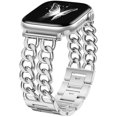 thumbnail image 1 of Correa de reloj GEAK, doble cadena de acero de metal plateado, 44 mm/42 mm, 1 of 9