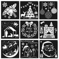 thumbnail image 5 of GENEMA 12 Pieces Christmas Stencils Template Reusable Plastic Craft for Art Drawing Painting Spraying Window Glass Door Car Body, 5 of 8