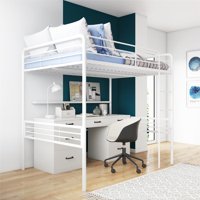 DHP Full Metal Loft Bed, White