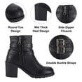 thumbnail image 6 of Dream Apparel Women's Ankle Boots Faux Leather Biker Riding Boots Motorcycle Combat Boots, 6 of 6