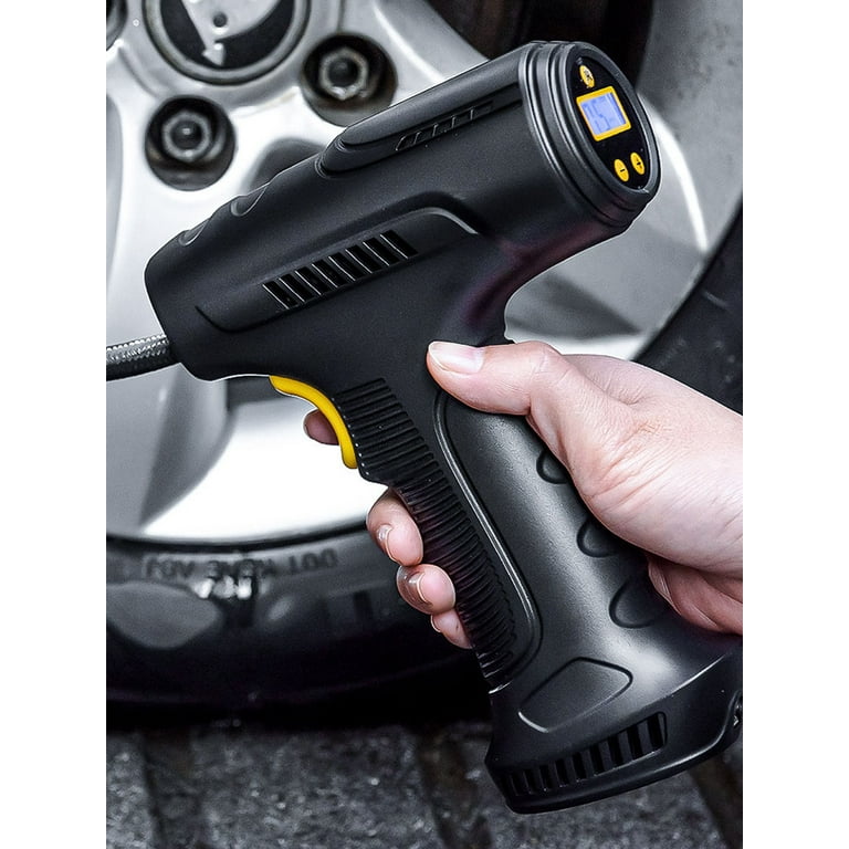 Willkey Cordless Tyre Inflator 12V 120W Rechargeable Air Compressor  Handheld Electric Digital Tire Pump with LED Light