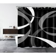 thumbnail image 6 of HVEST Black and White Geometric Shower Curtain, Black and Gray Abstract Line Bathroom Curtain Modern Minimalist Polyester Fabric Decor Curtain with Hooks, 72X72 inch, 6 of 8