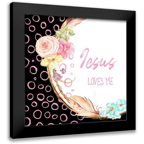 Murdock, Ramona 15x15 Black Modern Framed Museum Art Print Titled - Jesus Loves Me