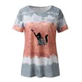 thumbnail image 4 of Mujeres Casual Cuello Redondo Manga Corta Estampado Jersey Blusa Camiseta Tops Sueltos OAVQHLG3B Store  lin121212, 4 of 4