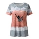 thumbnail image 4 of Mujeres Casual Cuello Redondo Manga Corta Estampado Jersey Blusa Camiseta Tops Sueltos OAVQHLG3B Store  lin121212, 4 of 4