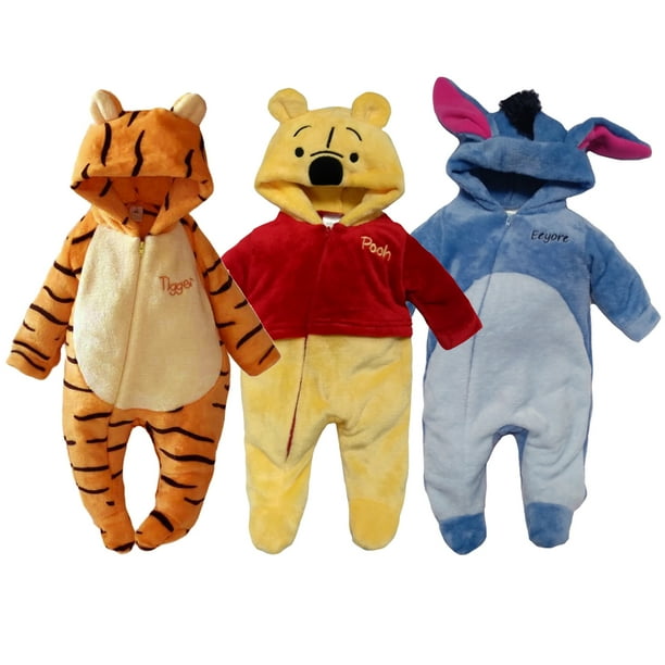 Kit 3 Mamelucos con Gorro Bordado Disney Tigger, Winnie Pooh, Eeyore Disney KitA951