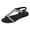 Black, variant on Open Toe Beach Sandals Sparkly Rhinestone Flat Sandal Low Wedge Walking Slide Shoes with Elastic Ankle Strap Gold Size 9.5