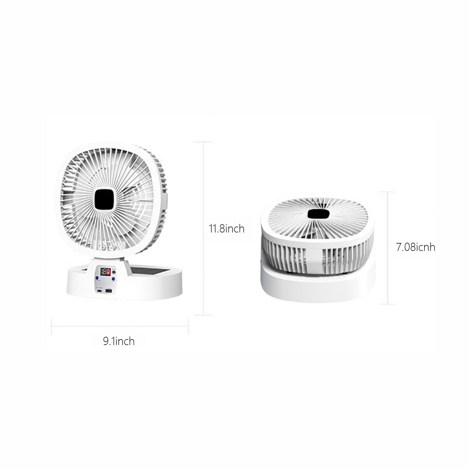 TaTaai Portable Fan Rechargeable with Solar Panel 5-in-1, 5 Speeds Cordless Battery Powered Fan with Led Lantern,Quiet USB Table Fan for Travel Tent Hurricane Office Home Bedroom