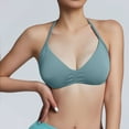 thumbnail image 2 of khonts,Women's Sports Exercise Running Halter Backless Yoga Gym Athletic Bras Comfortable Workout Bralettes Light Green XS, 2 of 5
