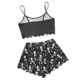thumbnail image 5 of MuXiKeJi Clothes Halloween Pajamas For Women Sexy Y2k Cute Print Fall Pajama Ruffle Sleeveless Cami Crop Top and Elastic High Waist Shorts 2 Piece Set Funny Skeleton Spooky Lounge Holiday Pjs, 5 of 6