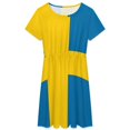 thumbnail image 3 of National Flag Sweden Blue Field Dress Fashion Beach Short Sleeve Dresses Female Party Printed Sundress, 3 of 7