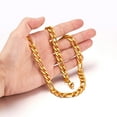 thumbnail image 5 of ChainsProMax Men 5mm Figaro Chain Necklace, 316L Stainless Steel/Gold Plated/Black, 18"-30", 5 of 8