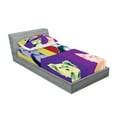 thumbnail image 2 of Ambesonne Retro Fitted Sheet & Pillow Sham Set, Colorful Portrait Vintage, Twinxl, Multicolor, 2 of 2