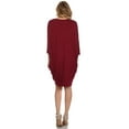 thumbnail image 4 of Women's Solid Casual Sexy Relax fit Dolman 3/4 Sleeve Side Draped Midi Dress, 4 of 5