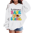 thumbnail image 4 of Oiyii Letter Print Hoodie for Toddler Boy Long Sleeve Back To School Hooded Sweatshirt Pullover Top,White, 4 of 4