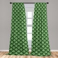 thumbnail image 2 of Scale Print Window Curtains, Leaf Look Fish Skin Inspired Motif Repeated Style of Artwork Botanical Vibes, Lightweight Decor 2-Panel Set with Rod Pocket, Pair of - 28"x84", Fern Green, by Ambesonne, 2 of 3